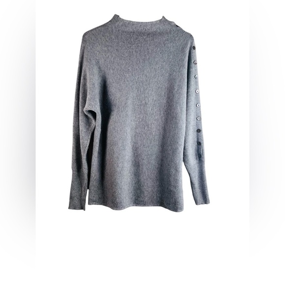Gentle Herd Women Wool Button Shoulder Sweater Gray Size XL - Picture 1 of 7
